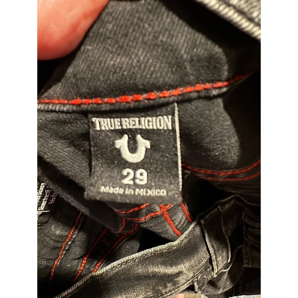 True Religion Rocco 29/33 Skull Jeans Black Wash Relaxed (Y1)